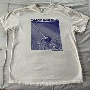 Tame Impala Cream T-Shirt with Purple Graphic Amazing Band / Clean XL